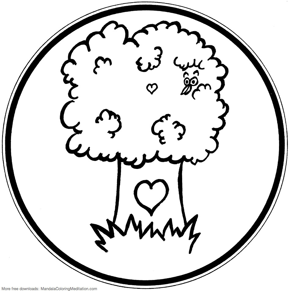 Printable children coloring page: tree mandala | A tree mand… | Flickr