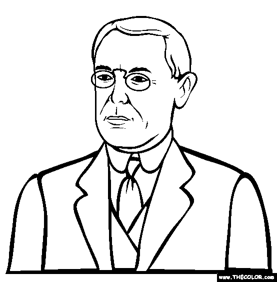 Woodrow Wilson Online Coloring Page