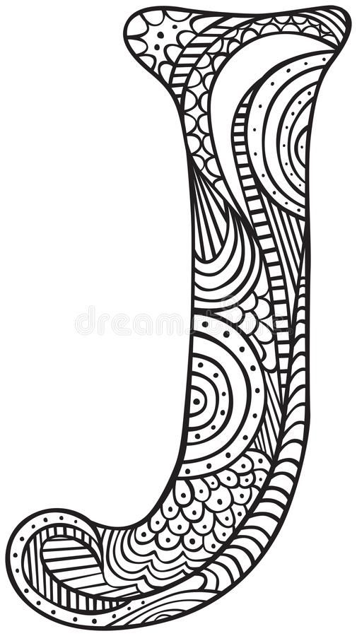 Illustrated letter J | Mandala coloring pages, Coloring pages, Coloring  letters