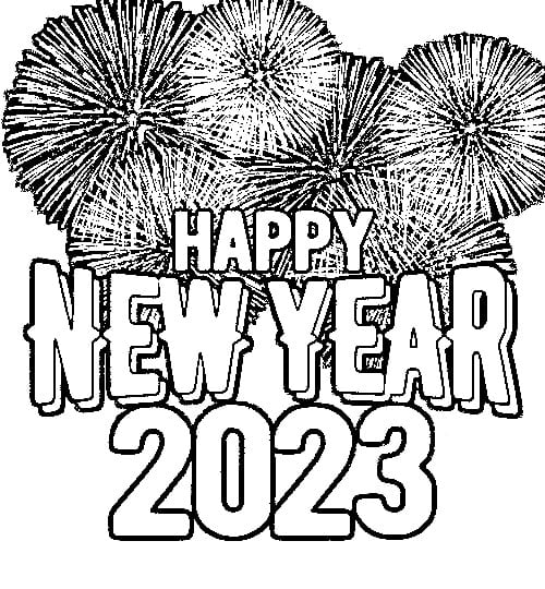 Print Happy New Year 2023 Coloring Page - Free Printable Coloring Pages for  Kids