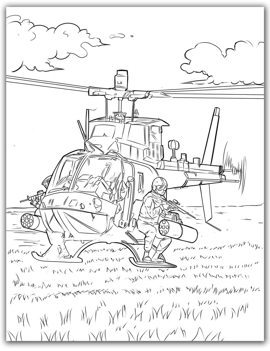 Heroes Under Fire - Military Combat Scenes,, PDF Coloring Book For Tee –  Rachel Mintz Coloring Books
