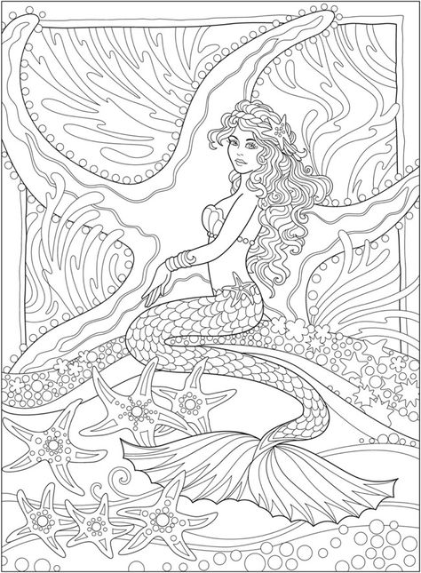 Welcome to Dover Publications - CH Magnificent Mermaids | Mermaid coloring  pages, Mermaid coloring book, Mermaid coloring