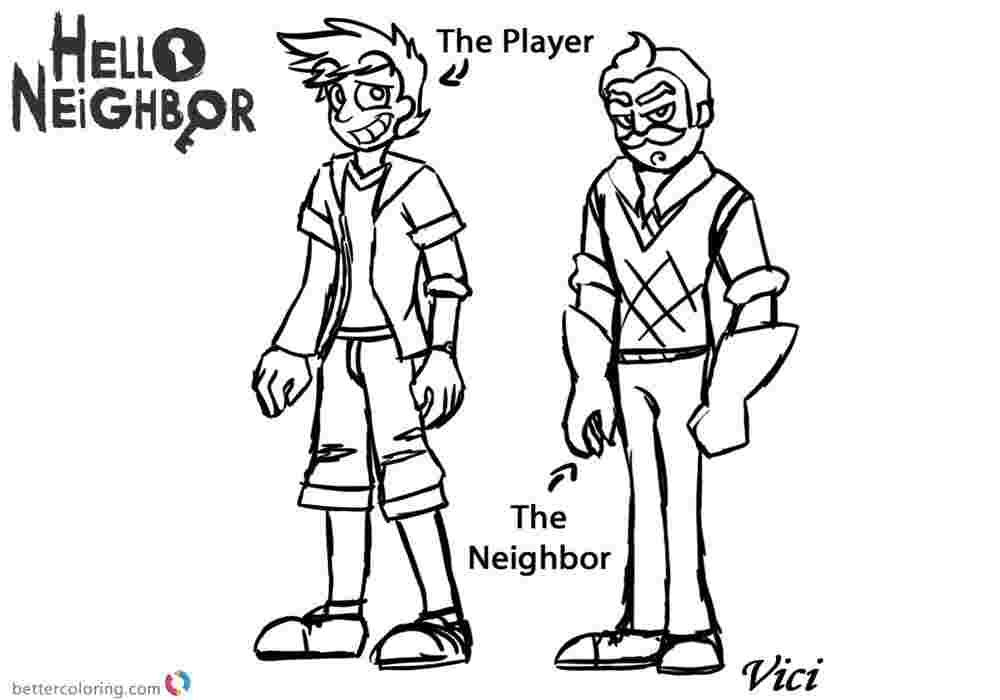 Drawing Hello Neighbor Coloring Pages