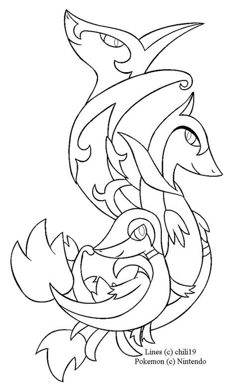 Snivy family Lineart by chili19.deviantart.com on @DeviantArt ...