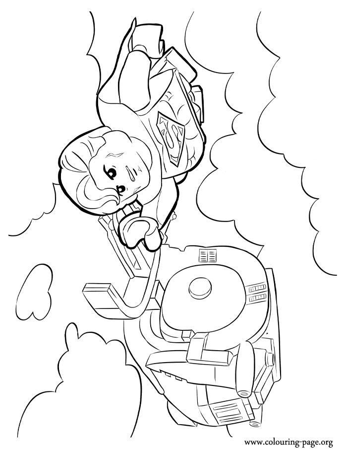 The Lego Movie - Superman flying coloring page