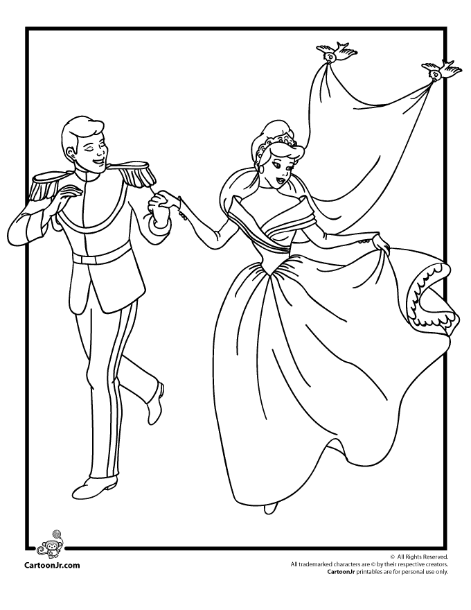 Cinderella's Wedding Coloring Page | Cartoon Jr.