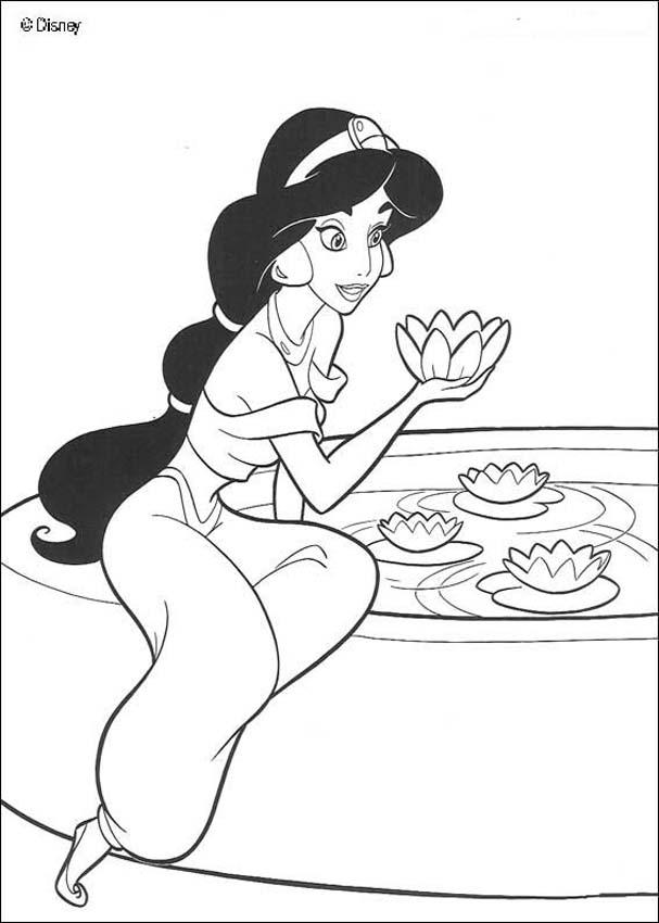 Aladdin coloring pages - Beautiful Princess Jasmine