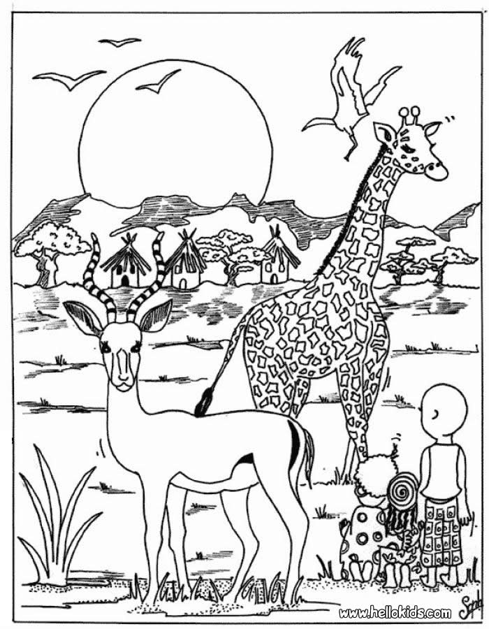 Giraffe : Coloring pages, Kids Crafts and Activities, Drawing for 