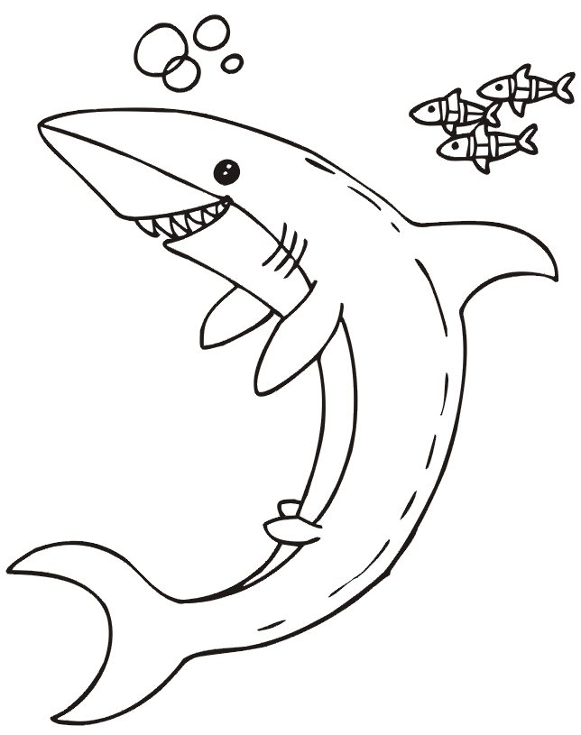 mermaid and shark Colouring Pages (page 3)