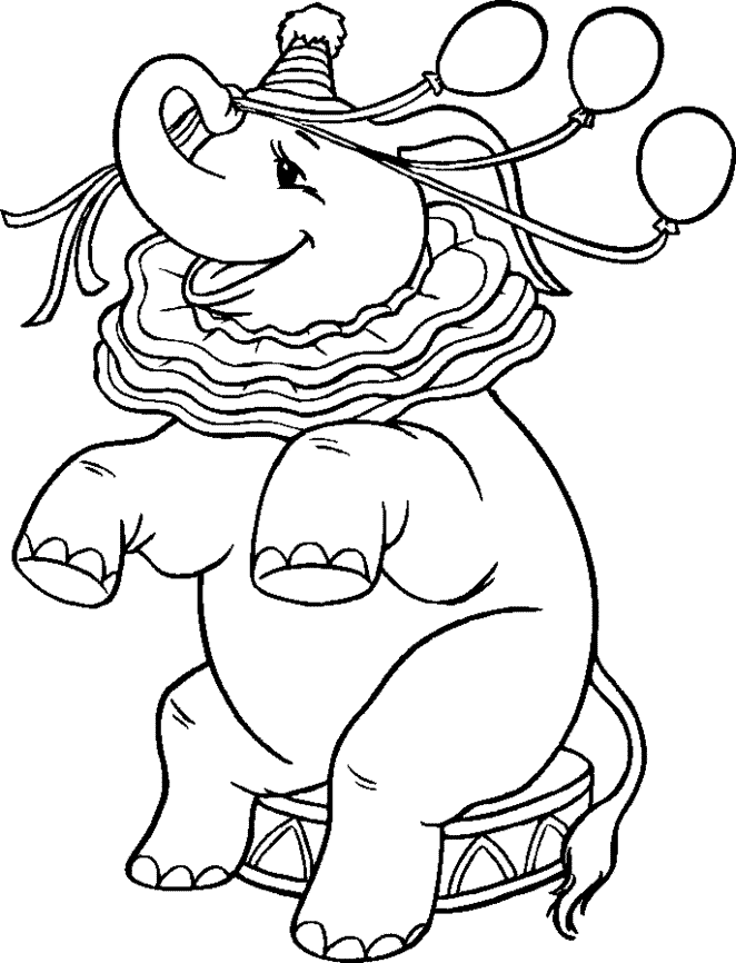 Circus Elephant Coloring Page