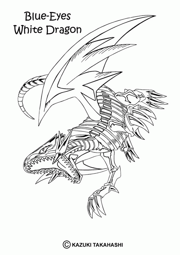 YU-GI-OH coloring pages - White Dragon 4