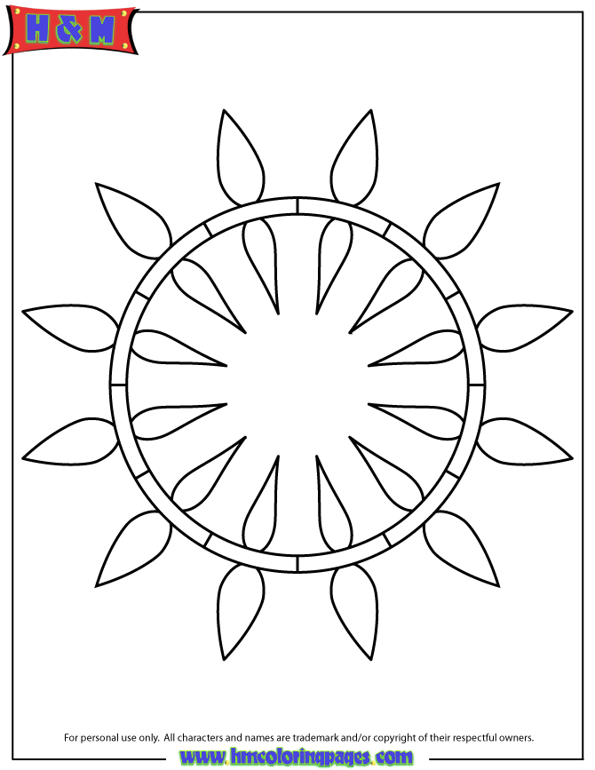 Simple Art Pattern Mandala Coloring Page | HM Coloring Pages
