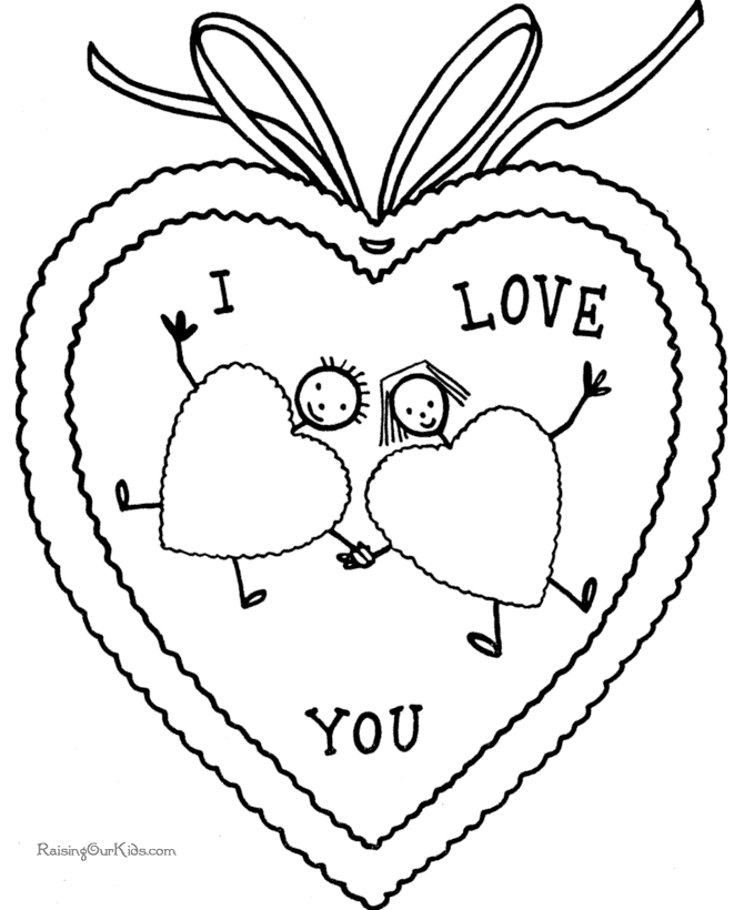 Free Valentine hearts coloring sheet - 032