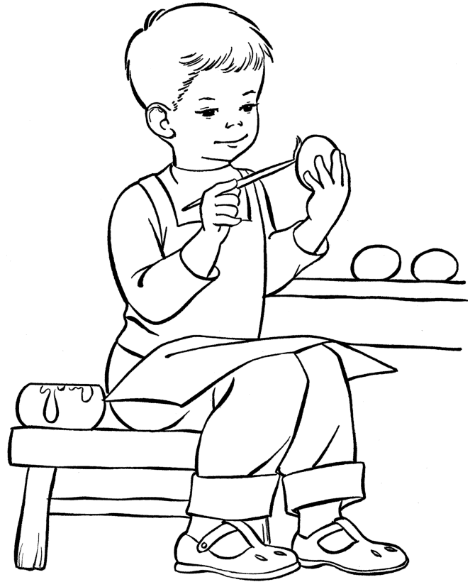 Easter Egg Coloring Pages | BlueBonkers - hand painting eggs 