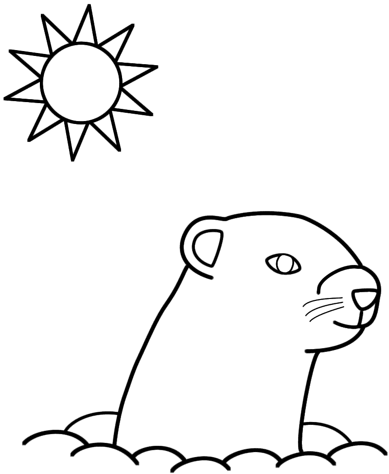 Groundhog - Coloring Page (