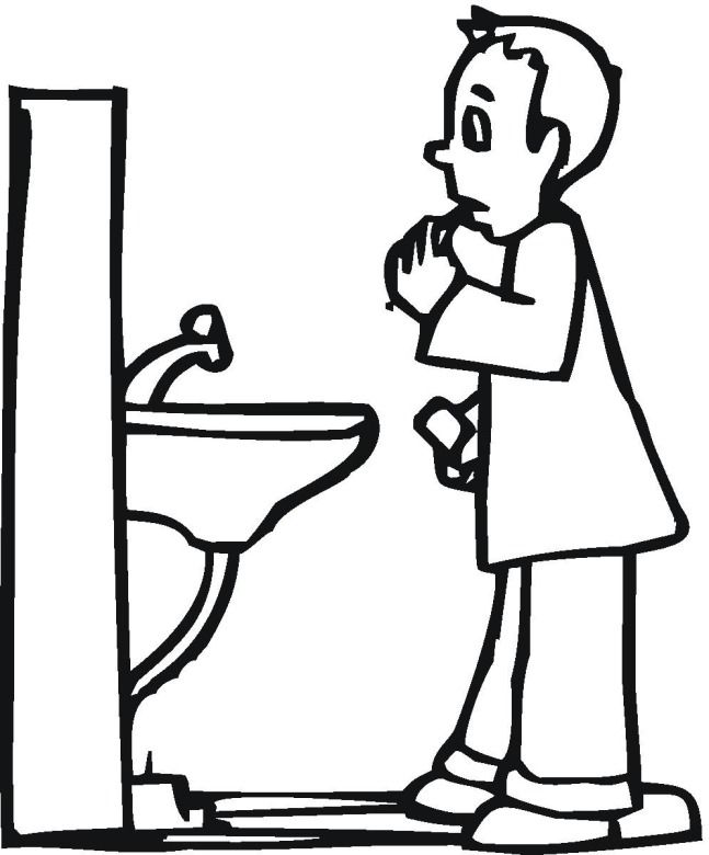 Child brushing teeth Colouring Pages (page 2)