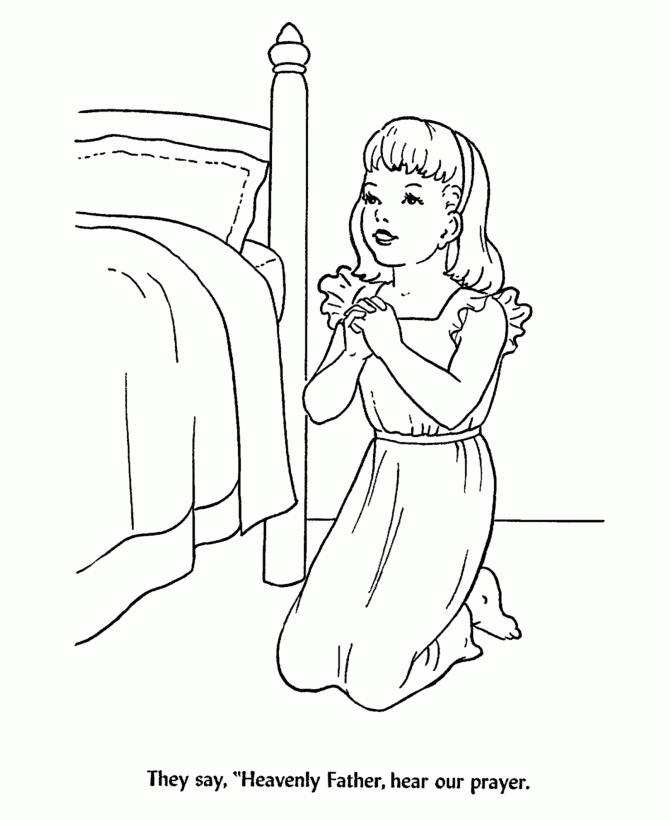 back to school coloring pages children at bedtime prayer 