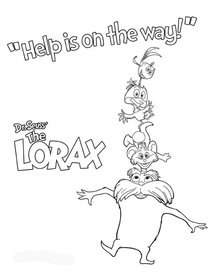 Lorax coloring sheet | Lorax