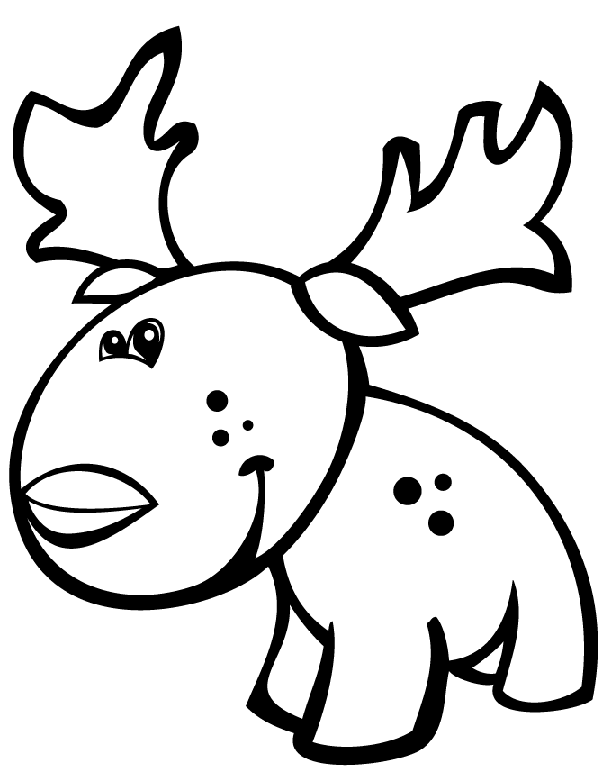 Cartoon Reindeer Coloring Page | Free Printable Coloring Pages