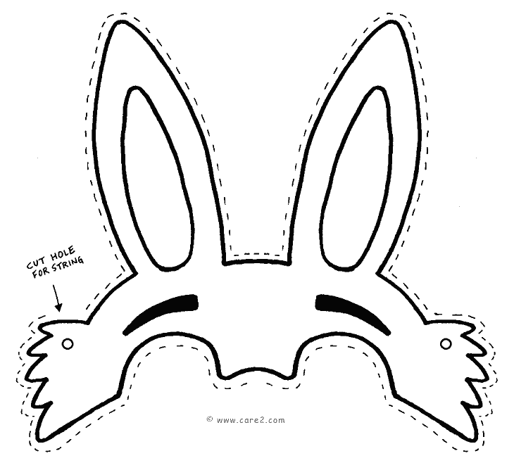 Easter bunny mask template | Hat Ideas