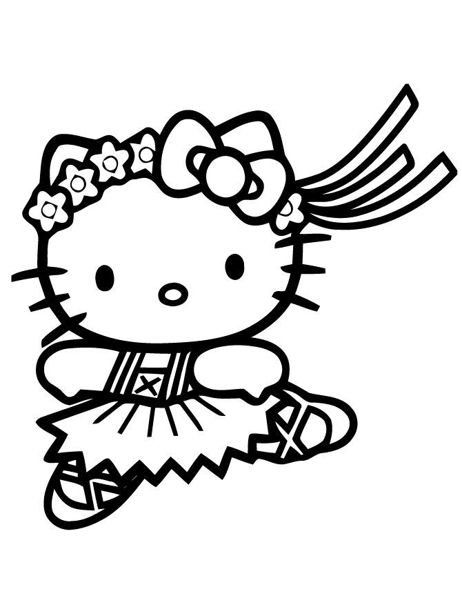 Cute Hello Kitty Ballet Coloring Page | Free Printable Coloring Pages