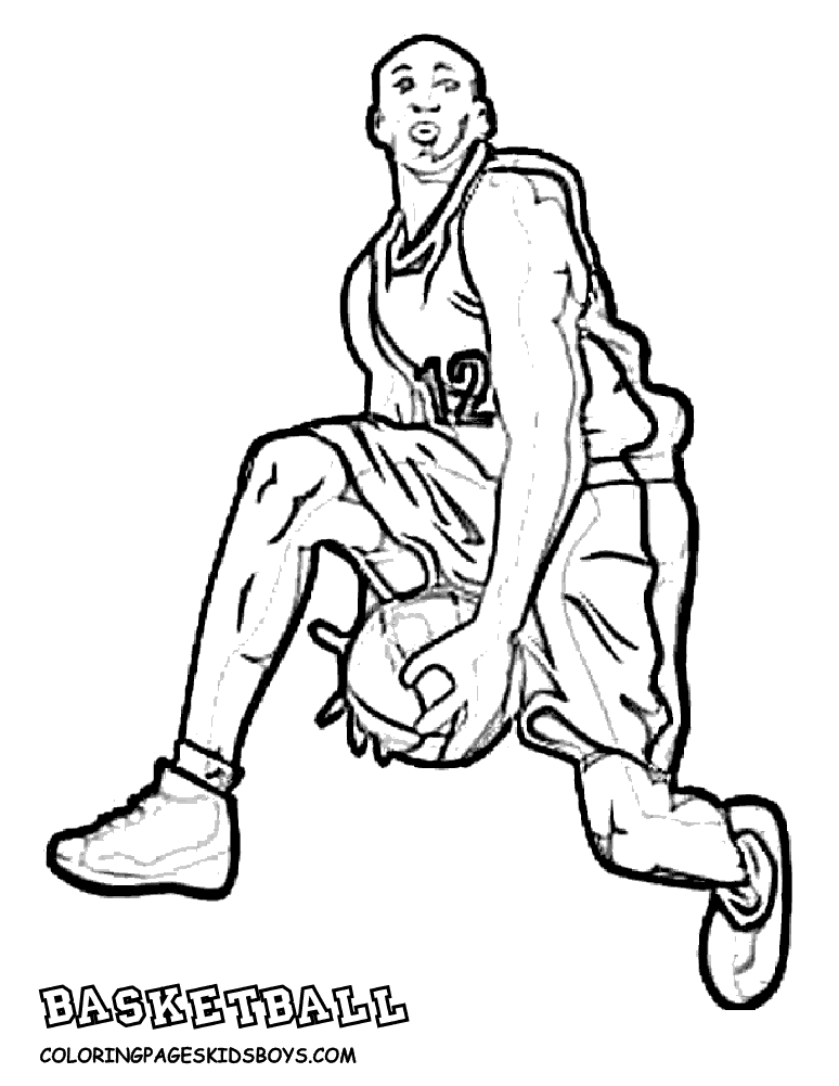 Coloring Pages Basketball Players For Kids | Free coloring pages 