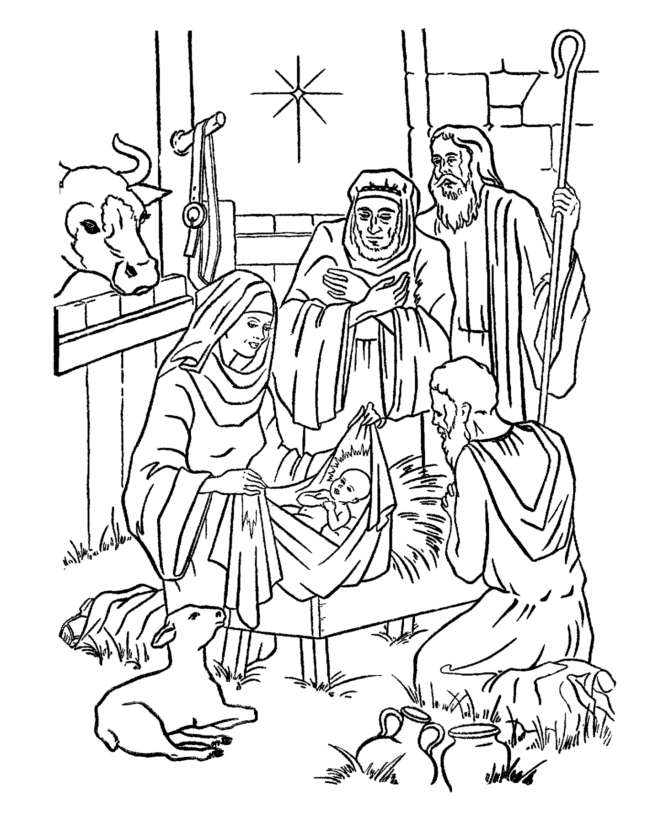 christmas coloring pages bible