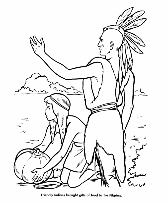 The First Thanksgiving Coloring page sheets: Friends of the 