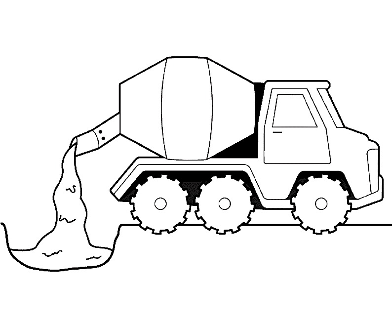 For Fun Cement Truck Printable Coloring Pages - Kids Colouring Pages