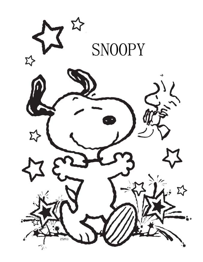 Snoopy Very Happy Coloring Page - Snoopy Coloring Pages : Coloring 