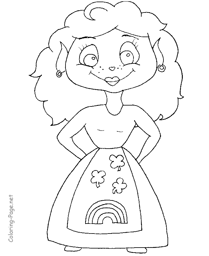St. Patrick's Day coloring pages - Girl leprechaun