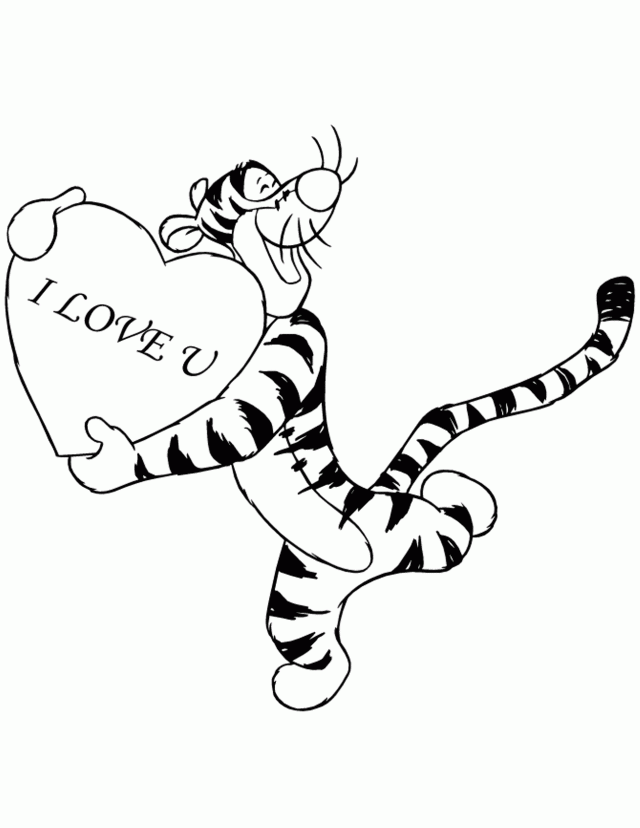 Download Tiger I Love You Valentine Coloring Pages Or Print Tiger 