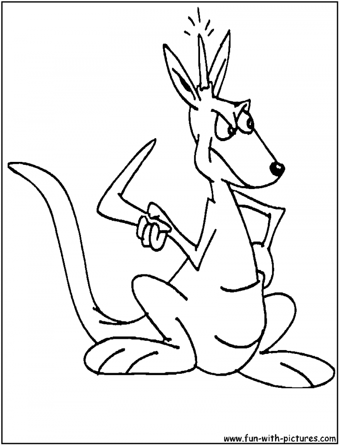 Cartoon Kangaroo Coloring Pages