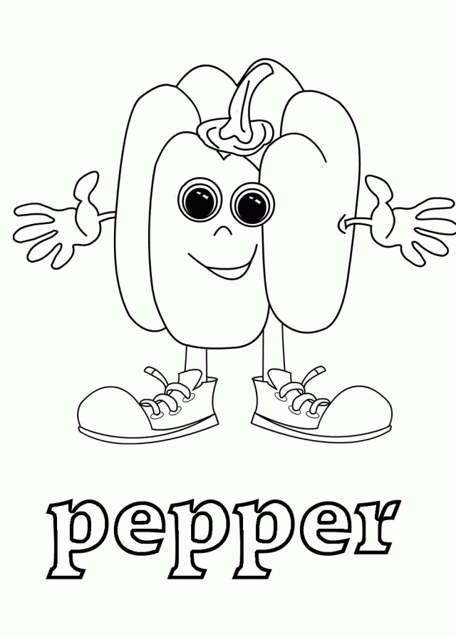 Pepper Vegetable Coloring Pages Vegetable Coloring Pages 254000 