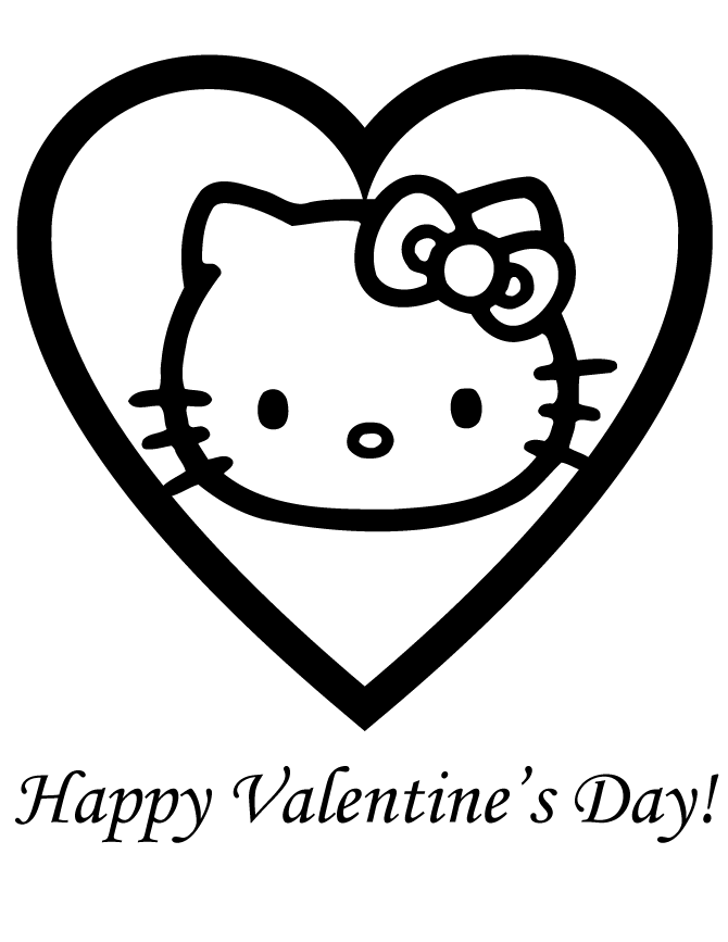 Hello Kitty Valentines Day Coloring Pages - Free Printable 