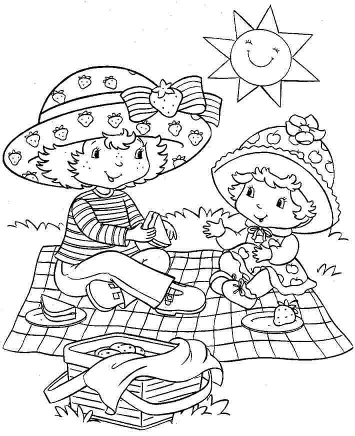 Printable Cartoon Strawberry Shortcake And Friends Colouring Pages 