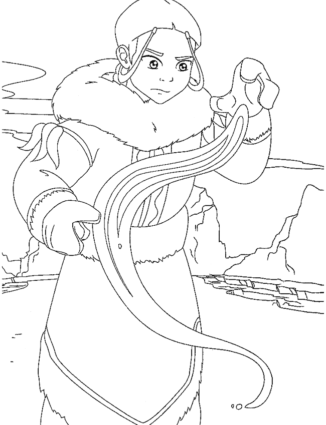 katara Avatar Colouring Pages