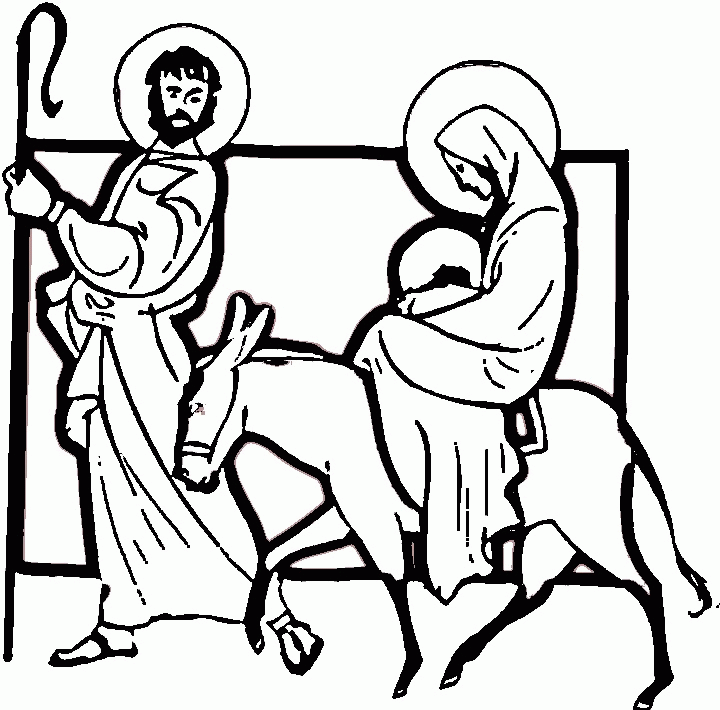 Joseph Mary Baby Jesus Coloring Page A