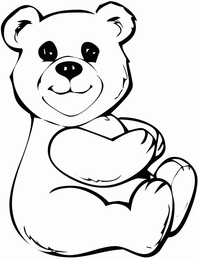 Teddy Bear Applauseand Sitting Down Coloring Pages Printable #25.