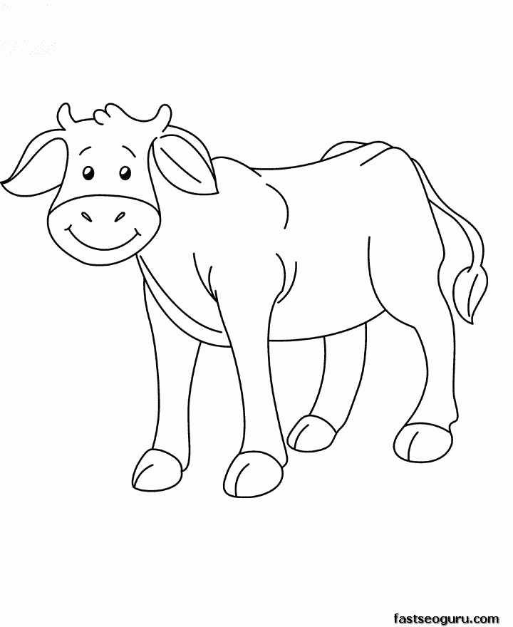 farm animal baby cow coloring page printable pages for kids 