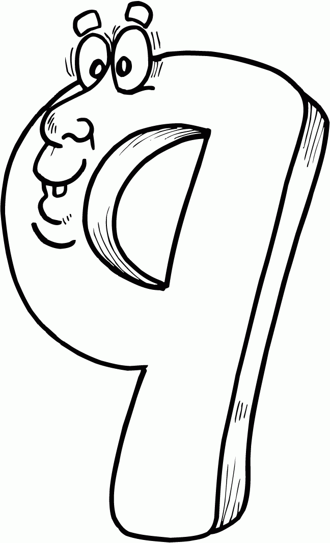 Number 9 printable coloring pages for kids | coloring pages