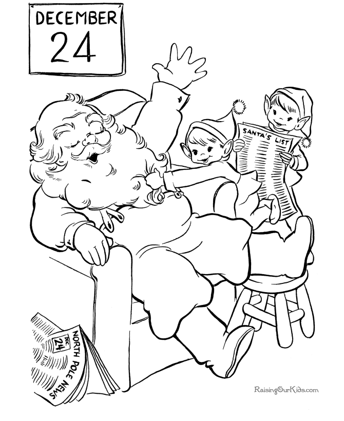 holiday elves Colouring Pages (page 2)