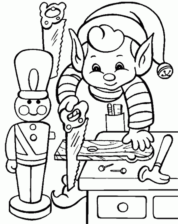 Christmas Coloring Page Assignment+Hard Christmas Elf Coloring 