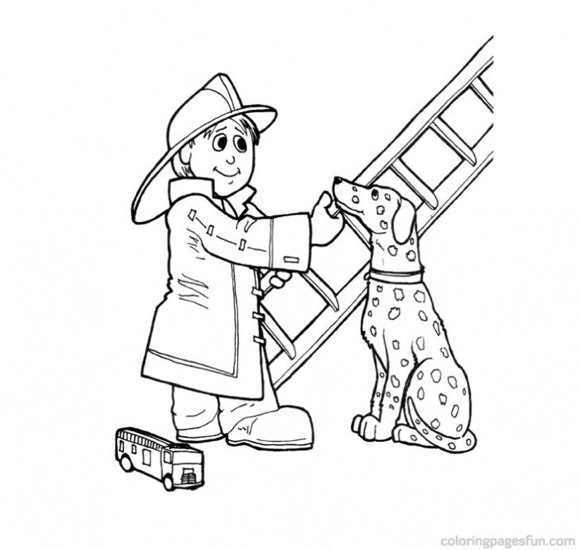 Fireman | Free Printable Coloring Pages 