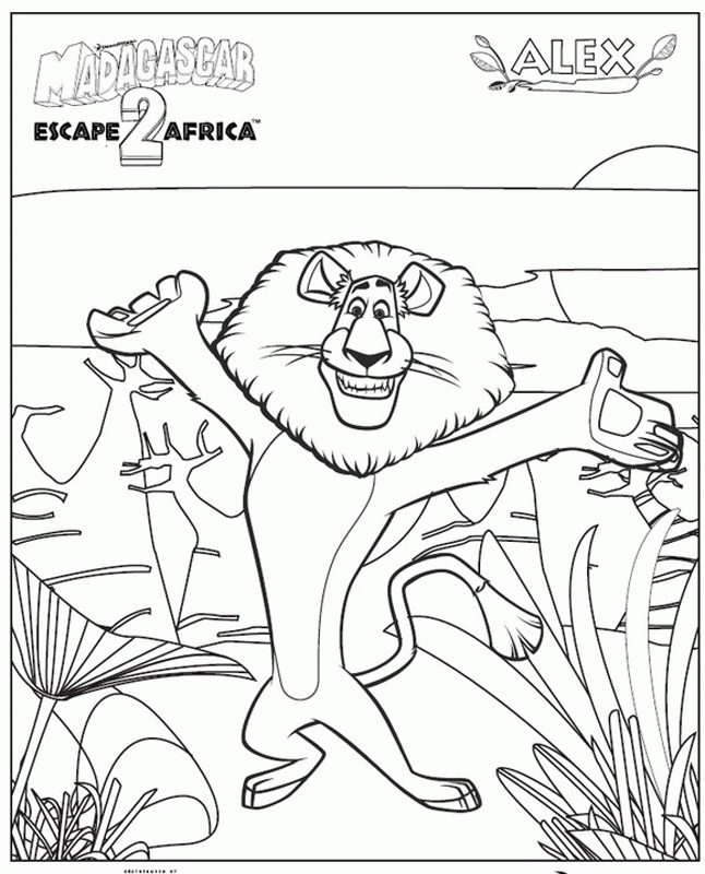 Madagascar 2 Escape 2 Africa Coloring Pages 5 | Free Printable 