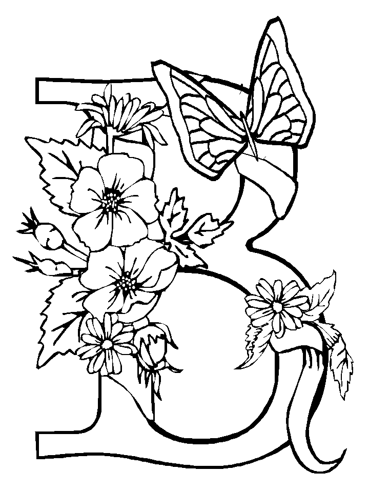 Flowers and Butterflies Coloring Pages - Free Download | Coloring
