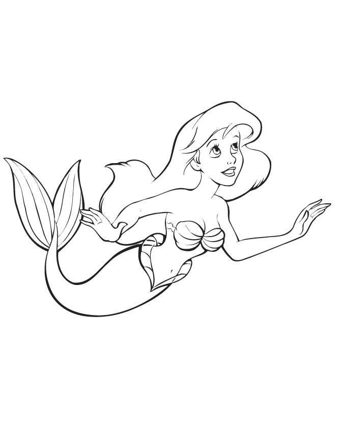 The Little Mermaid Ariel Swimming Coloring Page | Free Printable 