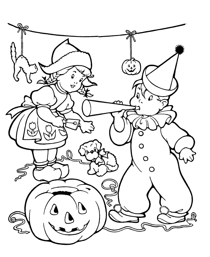 Halloween Party Coloring Pages - Halloween Party Games | HonkingDonkey