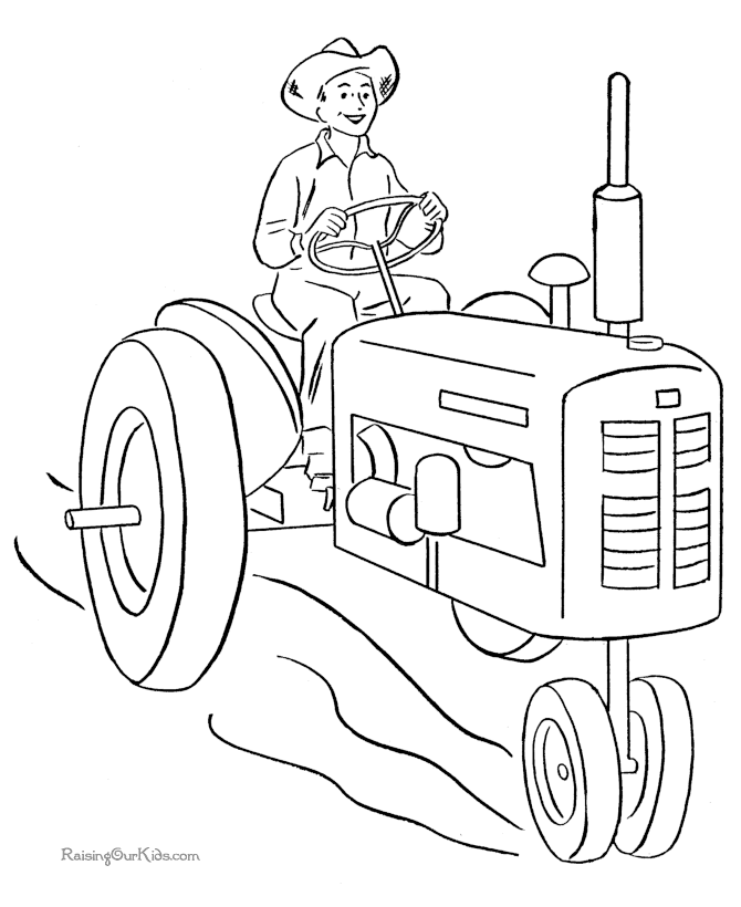 Farm tractor to color 008