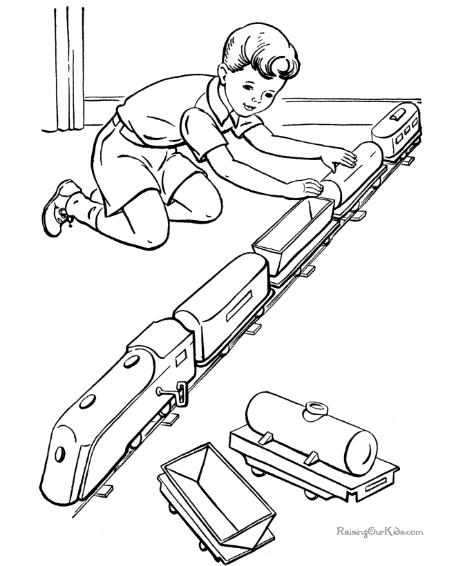 Kid coloring page of train 016